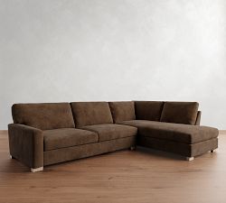 Turner Square Arm Leather Return Bumper Sectional (106&quot;&ndash;125&quot;)