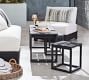 Malibu Metal Rectangular Outdoor Coffee Table with Nesting Stools (48")