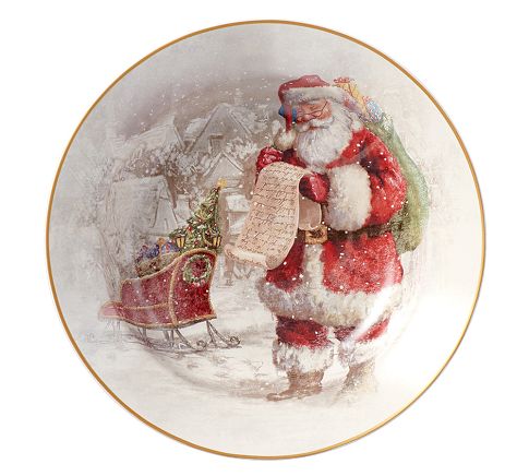 Nostalgic Santa Stoneware Serving Bowl