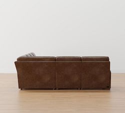 Turner Square Arm Leather Power Reclining L-Shaped Chaise Sectional (146&quot;&ndash;158&quot;)