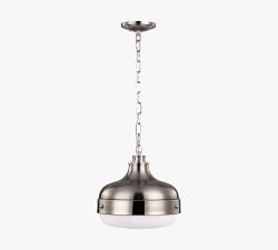 Dancey Metal &amp; Glass Pendant (13&quot;)