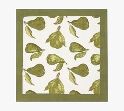 Pear Blockprint Cotton Napkins - Set of 6