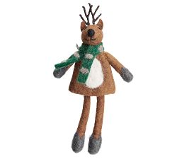 Reindeer Felt Wine Topper