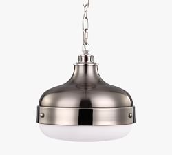 Dancey Metal &amp; Glass Pendant (13&quot;)