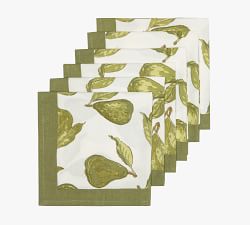 Pear Blockprint Cotton Napkins - Set of 6