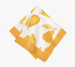 Pear Blockprint Cotton Napkins - Set of 6