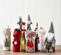 Reindeer Felt Wine Topper