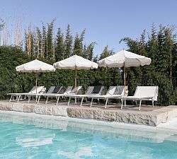 St. Tropez 7' Round Outdoor Patio Umbrella - Teakwood Frame