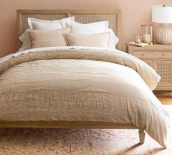 Open Box: Deepika Padukone Embroidered Duvet Cover, Full/Queen - Neutral Multi