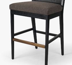 Lisbon Armless Black Cane Stool