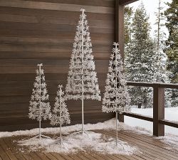 Lit Slim Snowflake Tree