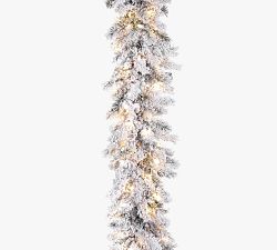 Artificial Flocked Blackmore Garland, Set of 2