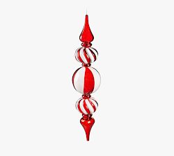 Shatterproof Lit Outdoor Hanging Peppermint Finial Ornament