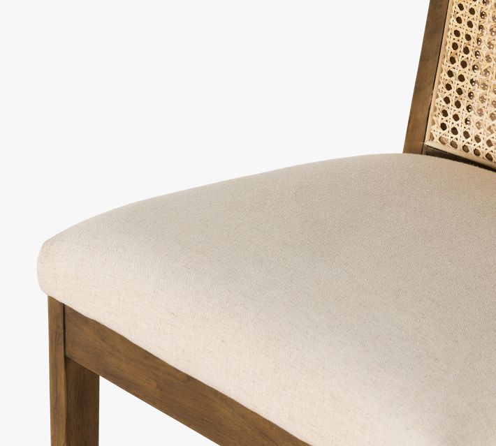Close-up of upholstered seat fabric