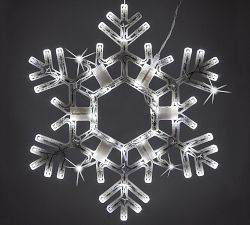 Cool White LED Folding Snowflake With Twinkle Lights