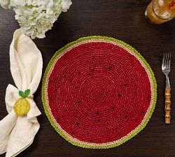 Handwoven Lemon Napkin Rings - Set of 4