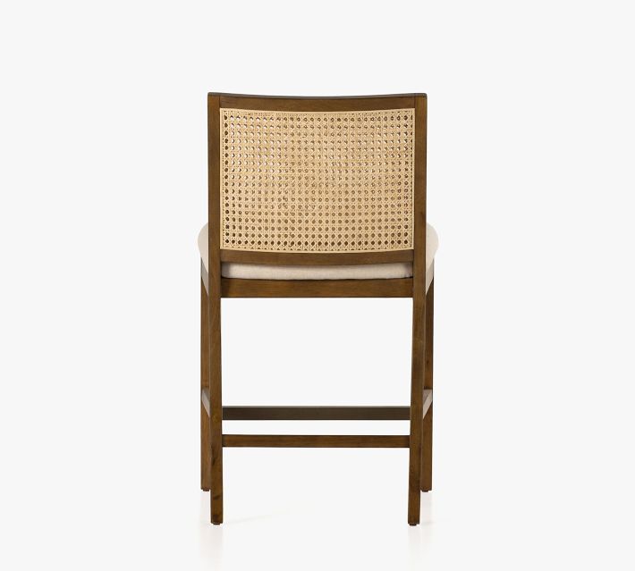 Back view of chair highlighting cane back