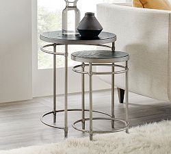 Rincon Round Metal Nesting Table (14"-19")