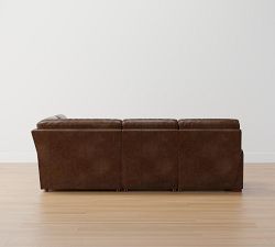 Turner Square Arm Leather Reversible Power Reclining Sectional - Storage Available (115&quot;&ndash;128&quot;)