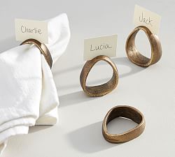 Austin Tumbled Metal Place Card Holders - Set of 4