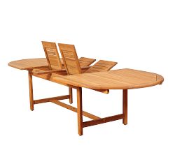 Pottery Barn Nassau Teak Oval Outdoor Table with Maya Folding Dining Chair Set