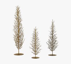 Antique Brass Wire Trees - Set Of 3