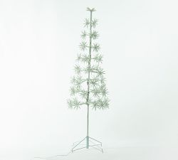 Lit Twinkling Cluster Snowflake Tree with Blue Flash