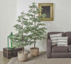 Snowy Faux Pine Tree in Pot