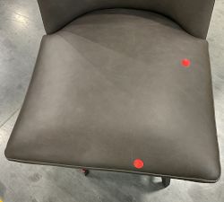 Open Box: Layton Leather Swivel Stool, Bar Stool, 31.5" - Gravel Graphite, Mahogany Legs