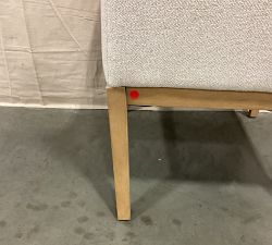 Open Box: York Upholstered Dining Armchair - Performance Boucle Oatmeal, Seadrift Legs