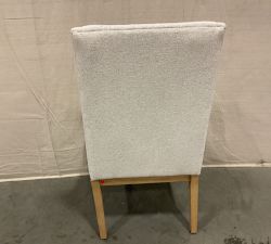 Open Box: York Upholstered Dining Armchair - Performance Boucle Oatmeal, Seadrift Legs