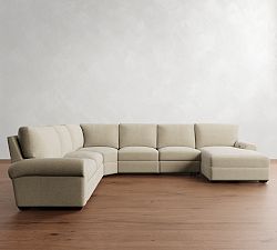 Big Sur Roll Arm Power Reclining 6-Piece Chaise Sectional (154"-166")