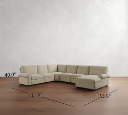 Big Sur Roll Arm Power Reclining 6-Piece Chaise Sectional (154"-166")