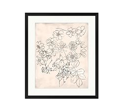Open Box: Blooming Sketch 7 Framed Print 18" x 21" - Black Frame