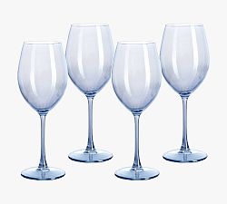Open Box: Flora Wine Glass, Set of 4 - Dream Blue