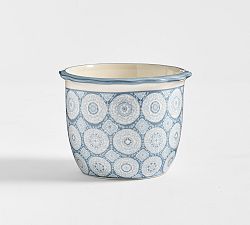 Open Box: Kravet Medallion Cachepot, Small, 4&quot;H - Cornflower Blue