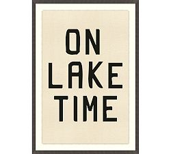 Open Box: Lake Banner 1 Black Framed Print, 28" x 40" - Black