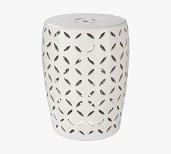 Open Box: Mateo Metal Round Outdoor Accent Table (14") - White