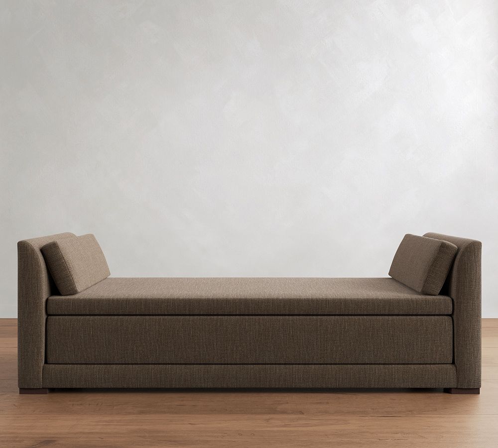 Luna Daybed Sleeper (89") - Polyester Wrapped Cushions, Performance Basketweave Coffee