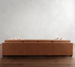 Big Sur Roll Arm Deep Seat Leather U-Shaped Sectional (159&quot;&ndash;191&quot;)