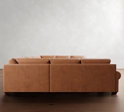 Big Sur Roll Arm Deep Seat Leather U-Shaped Sectional (159&quot;&ndash;191&quot;)