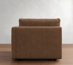 Build Your Own Carmel Slim Arm Leather Sectional