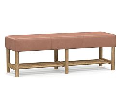 Open Box: Clyde Leather Bench - Keystone  Blush, Seadrift Legs