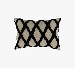 Open Box: Cannon Diamond Textured Lumbar Pillow Cover, 14&quot; x 20&quot; - Black