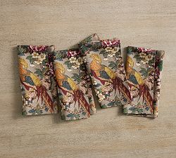 Pheasant Floral Bird Napkins - Set of 4