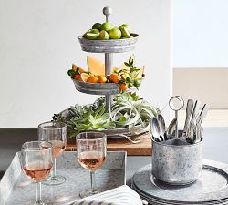 Galvanized Metal Three Tiered Stand