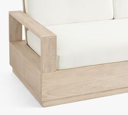 Indio Eucalyptus Modern Platform Outdoor Sofa (77&quot;)
