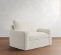 Pearce Square Arm Slipcovered Single Sleeper Sofa with Memory Foam Mattress (58&quot;)
