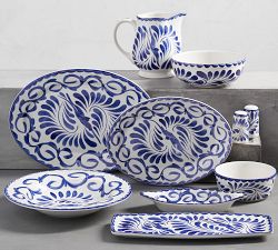 Puebla Porcelain Wide Rim Serving Bowl