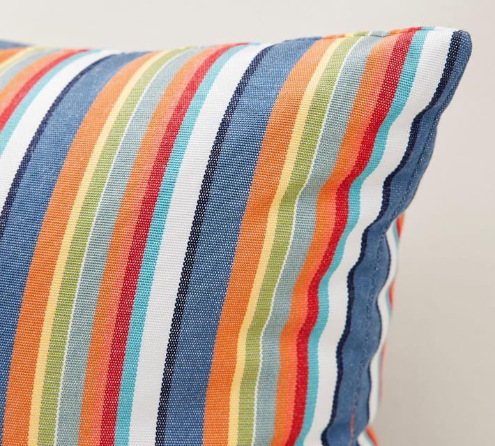 Sunbrella Newport Striped Outdoor Lumbar Pillow Pottery Barn